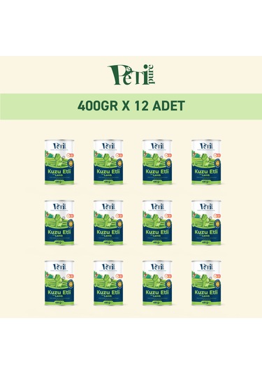 Kuzu Etli Yaş Konserve Yetişkin Kedi Maması, Jöle İçinde Parça Etli, 400 Gr X 12 Adet