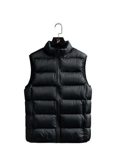 Erkekler İçin Yüksek Kaliteli Pamuklu Yelek Siyah