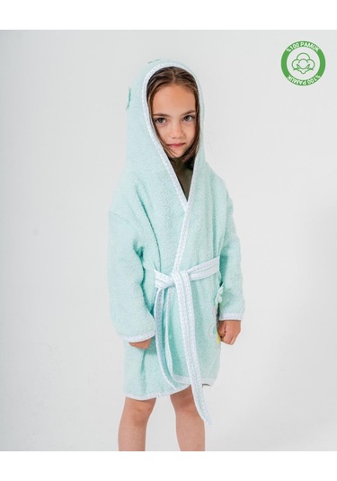 Çiçekli Bornoz Mint Mint