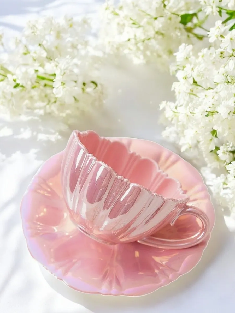 Arthomes Çay Takımı Fincan Ve Tabak Seti İnci Desenli 396565406 Pembe