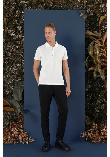 Ts 871 Slim Fit Ekru Spor T-shirt Ekru