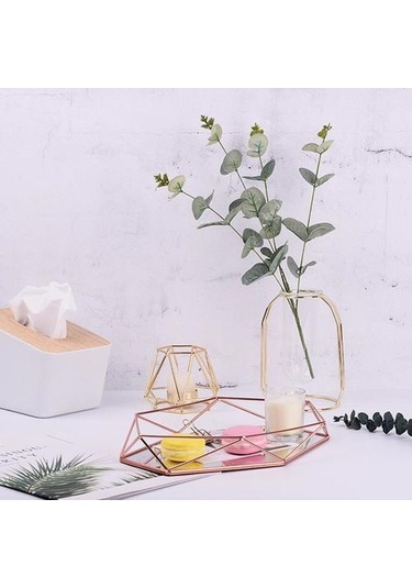 Vintage Avrupa Renkli Cam Metal Depolama Tepsi Oval Noktalı Meyve Tabağı Masaüstü Küçük Öğeler Takı Ekran Tepsi Ayna Depolama Tepsileri Gül Ahşap - Beyaz