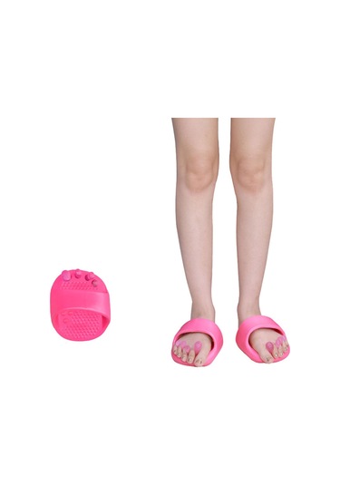 Suntek 2 Adet Akupresür Ayak Masaj Terliği Ayırıcı Ev Ofis Pembe Pembe