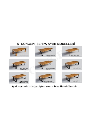 Ntconcept Doğal Ahşap Yemek Masası -60cm-120cm-h76cm