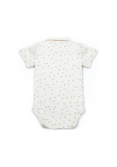 Bebek 2li Kısa Kollu Badi Müslin %100 Pamuk, Bebek Ve Yenidoğan Serisi - Ekru