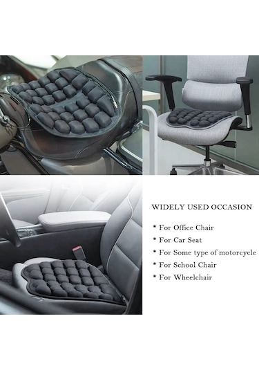 In-sc003 Araba Ofis Şişme Hava Yastığı Koltuk Minderi, Stil: Manuel Şişirme Siyah