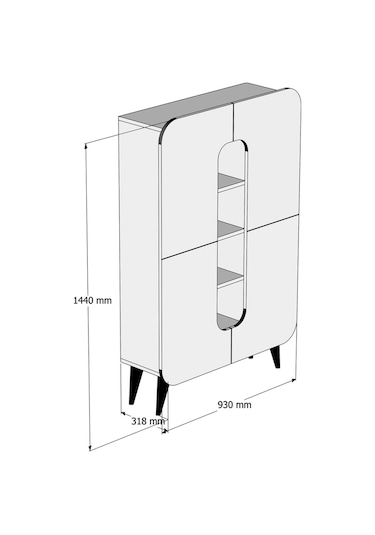 Variant Variant Mine Kitaplık-Çok Amaçlı Dolap