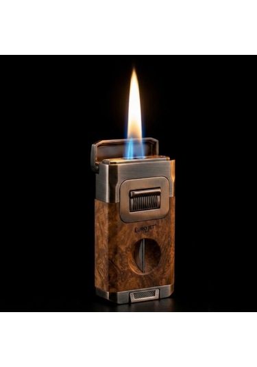 Euro Jet Çift Torch Pürmüz Kahvrengi Puro Çakmağı