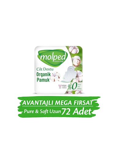 Molped Pure&Soft Uzun Hijyenik Ped Avantajlı Mega Fırsat Paketi 72'li