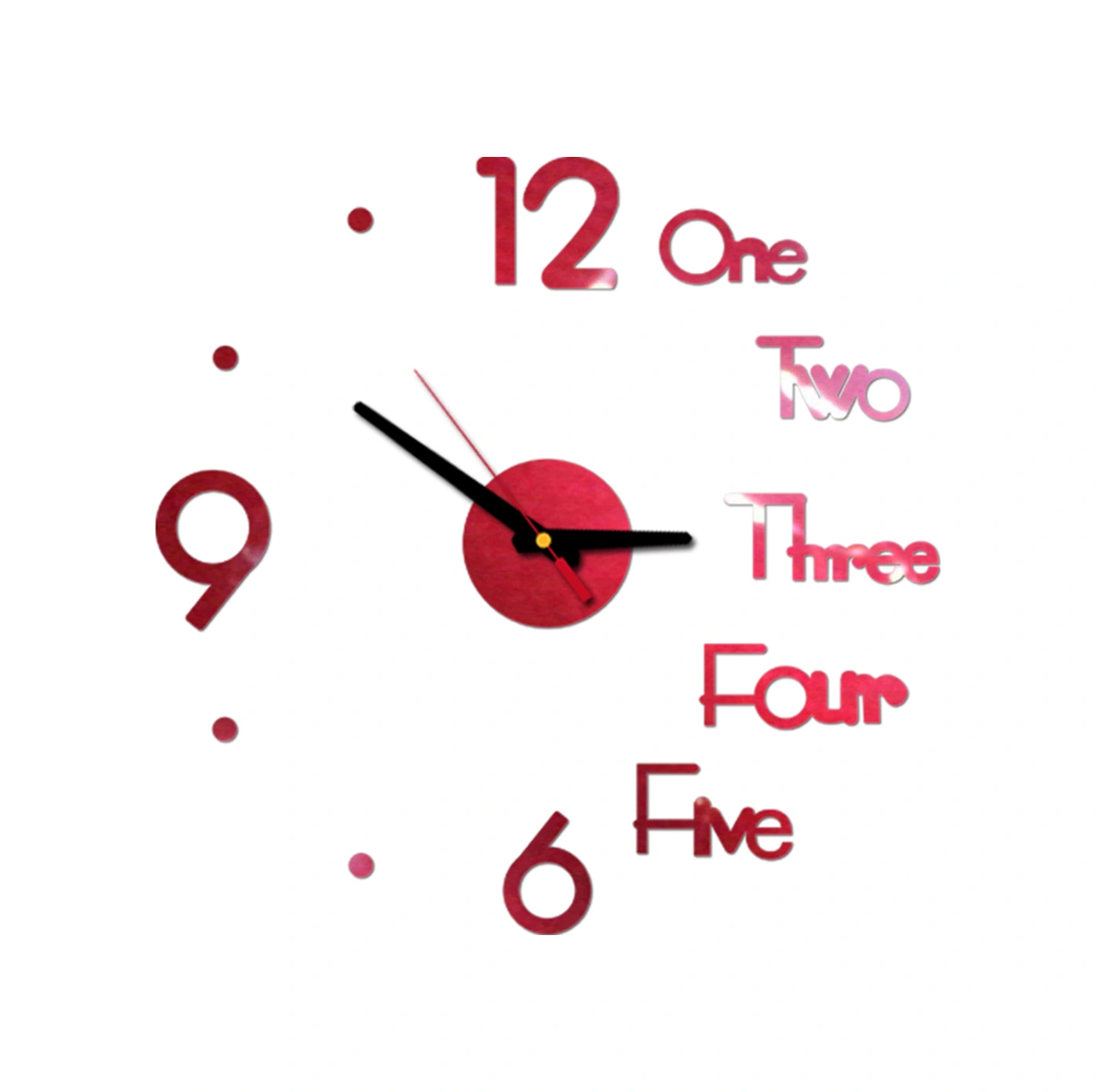 Moveevo Kırmızı Akrilik 3d Duvar Saati - Sessiz Tasarım, Özelleştirilebilir, Ev Ve Ofis İçin Otomatik Yapışkan Duvar Dekoru Çok Renkli Moveevo Kırmızı Akrilik 3d Duvar Saati - Sessiz Tasarım, Özelleştirilebilir, Ev Ve Ofis İçin Otomatik Yapışkan Duvar Dekoru Çok Renkli