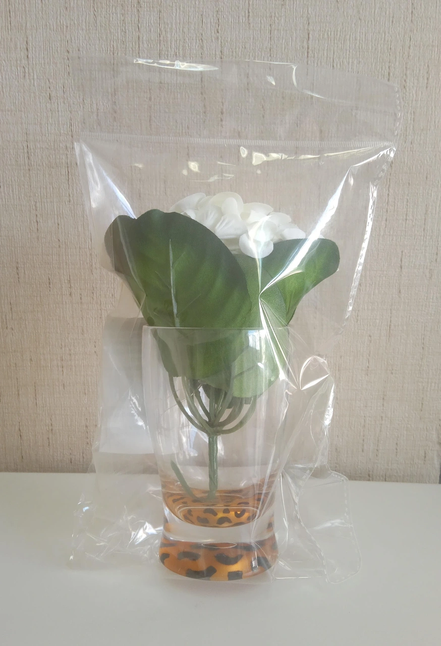 2 Adet Vazo Dahil,vazoda Çiçek,beyaz Yapay Çiçek,vazo Dekoratif Leopar 6x6x16cm Çok Renkli