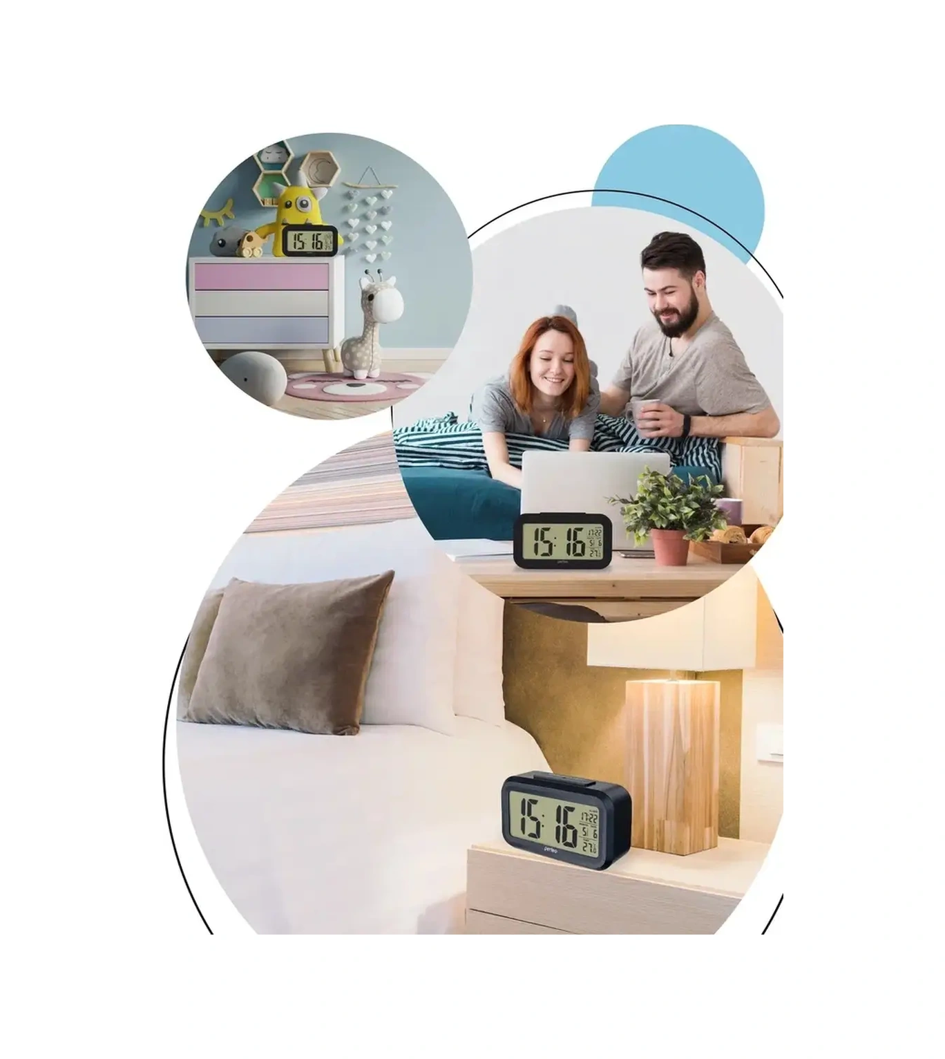 Perfeo Termometreli Masaüstü Elektronik Şık Ajanda Alarm Saati 68543128 Siyah