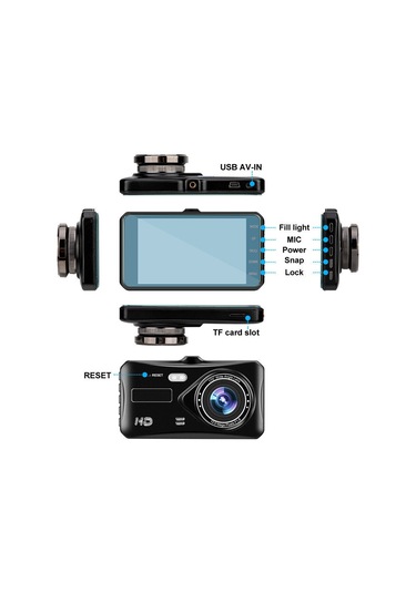 Gajeena "1080p Dokunmatik Ekranlı Araç Kamerası - Gece Görüşlü Çift Lensli Dvr Kayıt Cihazı"