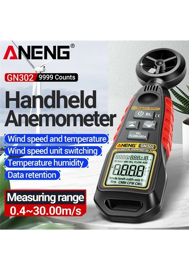 Conventions1 Dijital Anemometre 0.4-30 M/s Rüzgar Hızı Ölçer