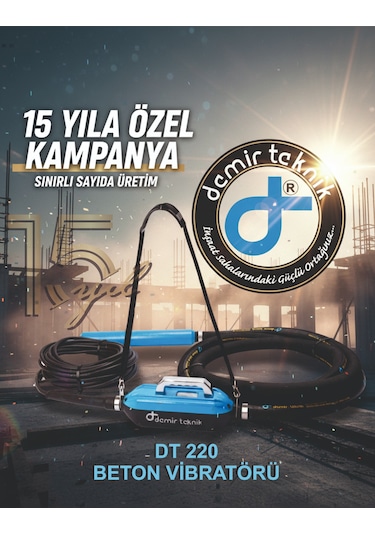 Demir Teknik DT220 60 MM Kendinden Konvertörlü Beton Vibratörü
