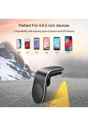 Yingfu Manyetik Araç Telefon Tutucu Siyah - 2'li Paket - Havalandırma Menfezi Montajı - İphone, Samsung, Huawei Uygun Diğer