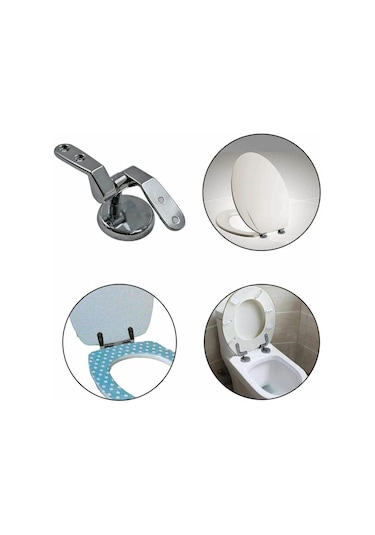 Klozet Kapağı Menteşesi, 2'li Paket Çinko Alaşımlı Bağlantı Parçalı Yedek Klozet Kapağı Menteşeleri