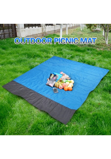 Monyee Müçerred Suya Ve Yırtılmaya Dayanıklı 2x2.1m Mavi-gri Plaj Battaniyesi, Güneşlik, Çadır Battanıklı Olarak Kullanılabilir, Taşınabilir Çanta Ve 4 Tırnak İçerir Çok Renkli