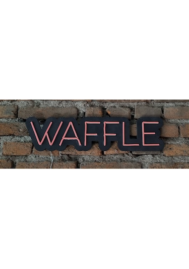 Waffle Yazısı Neon Led Duvar Aydınlatması