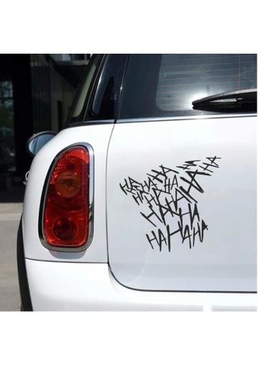 Ha Ha Ha Sticker - Joker Batman Gotham City Sticker - Araba Oto Motosiklet Karavan Sticker - 00042 15x14 Cm