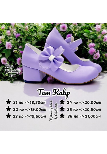 Beebron Ortopedik Topuklu Abiye Kız Çocuk Ayakkabı Soft Series Abiayk2401 Lila Lila