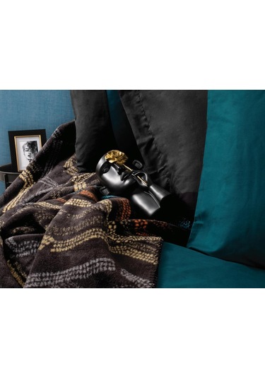 Cb Çift Kişilik Pamuk Battaniyeli Nevresim Takımı Tidy Petrol Siyah