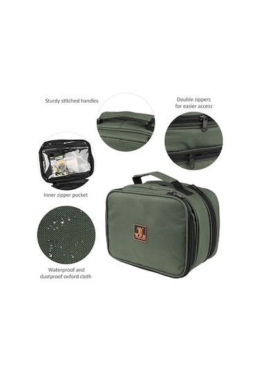 Pazly 600d Oxford Haki Yeşili Asker Balıkçı Çantası - 22x17x14 Cm - 426 G - Balık Avı İçin