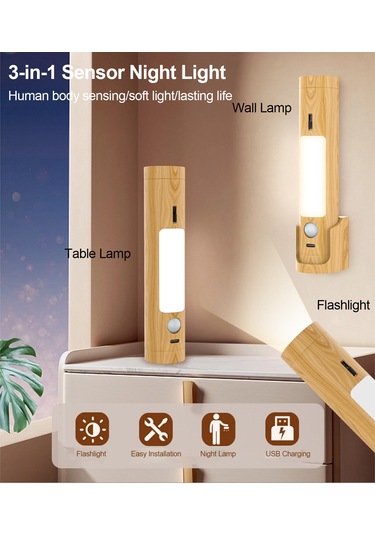 Reedark Akıllı Ev Usb Şarjlı Led Sensör Işığı - 3 Modlu, 5m Algılama, Akıllı Kabin/ofis/el Feneri, 1w Soğuk/ıslak Beyaz Işık Beyaz