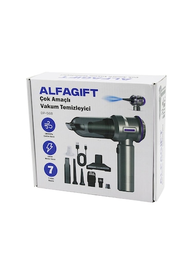 Oto Araç Type-c Sarjlı El Tipi Basınçlı Hava Üfleme - Süpürge 7 Başlık 100w Dp-568 5250