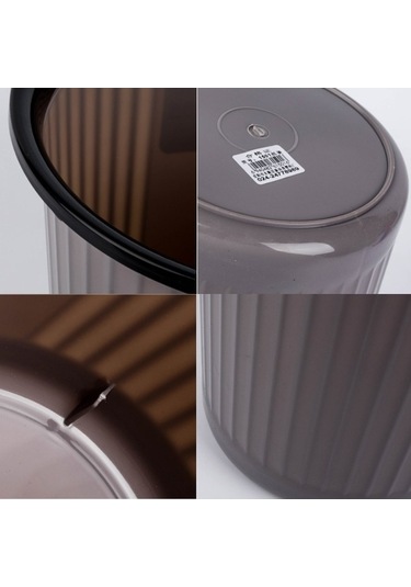 Tongxida Xinermei Mutfak Banyo Ev Plastik Çöp Kutusu, Boyut: 28x26x19cm Gri Gri