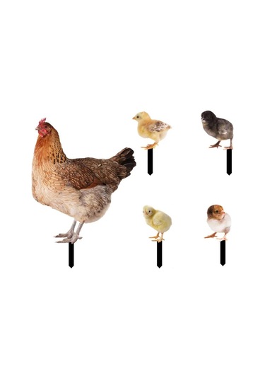 Suofeng Bahçe Dekorasyonu Piliç Şekilli Akrilik Toprak Takımı - Dış Mekan Bahçe Zemin Süs Yklu076