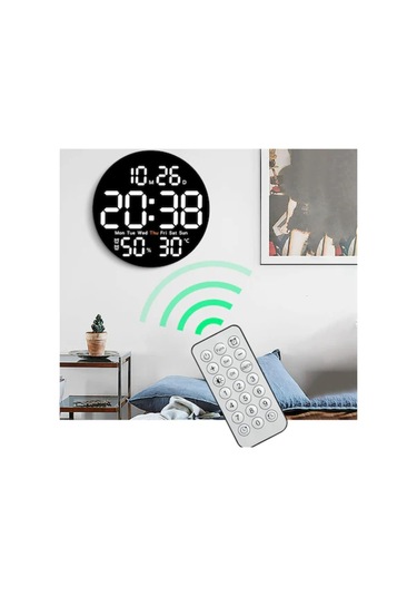 Xindoker 10 İnç Modern Ev Salonu Duvar Saati - Sessiz, Sıcaklık Nem Gösterici, Perpetual Takvim, Usb+pil İle Çalışır Diğer