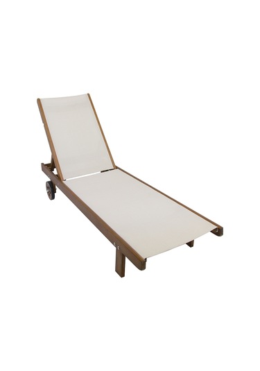 Motoryagmarket Riva Kademeli Ahşap Şezlong Tekerlekli -Deniz Güneş Keyfi X2