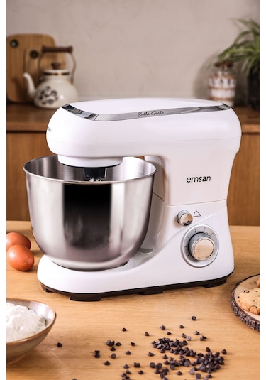 Emsan Bella Gusto Stand Mikser 1300 W 5 L Mutfak Şefi Beyaz