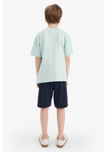 DeFacto Erkek Çocuk 2'li Takım Baskılı Kısa Kollu Tişört Şort F1228A825HSTR107 DeFacto Erkek Çocuk 2'li Takım Baskılı Kısa Kollu Tişört Şort F1228A825HSTR107