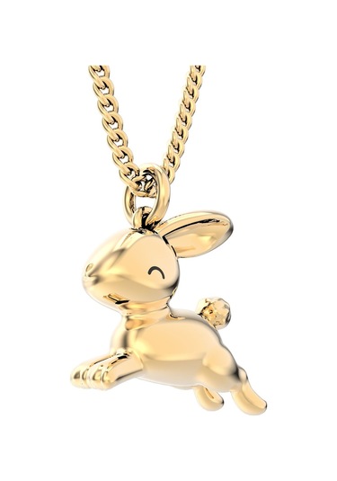 Chocli 18 Ayar Altın Kaplama Tavşan Kolye