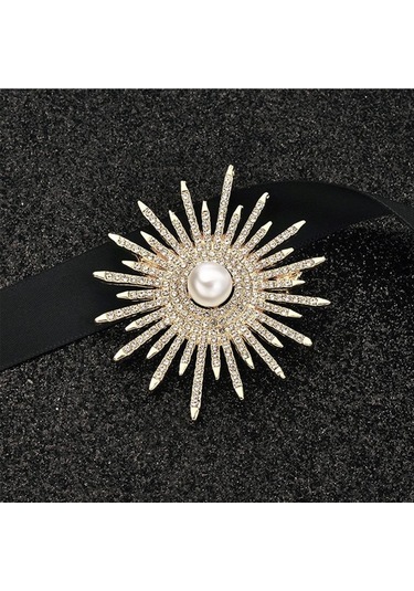Altın Mizaç Ayçiçeği Broş Kadın Korsaj Giyim Aksesuarları Bayanlar Düğün Parti Takı Altın