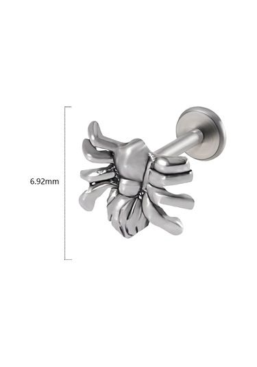 Dreamlee Cerrahi Çelik Yılan Kulak Piercingi - Tragus Ve Kıkırdak Piercing Takısı - Buda Heykeli Labretbluewhıte Kırmızı