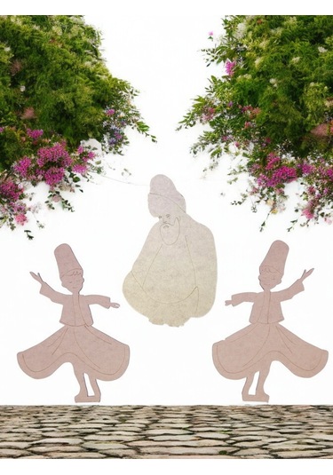 Türk Kahramanları Mevlana Ve Semazenler Büyük Boy Ahşap Hobi Boya