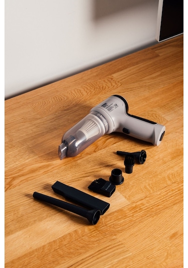 Mini Beyaz Güçlü Emiş Üfleme Özellikli Ev Araç Kablosuz Şarjlı El Süpürgesi 2in1