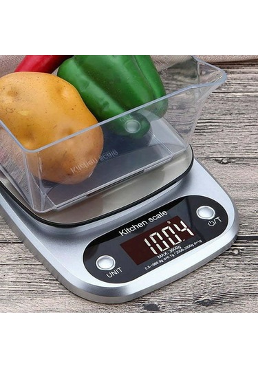 Moveevo Pratik Mutfak Çubuğu: 0.1g Hassasiyetli, 3kg Kapasiteli, Çelik, Akıllı Dijital Ölçüm Aleti Gümüş Gümüş