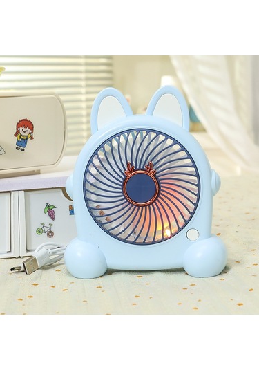 Küçük Fan Usb Şarj 3 Vites Açısı Ayarlanabilir Masaüstü Başucu Ev El Elektrikli Fan Mavi Kaplama Sürümü