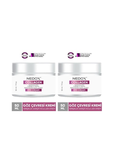 Nedox 2 Adet Kırışıklık Karşıtı Kolajen Göz Çevresi Kremi 50 Ml