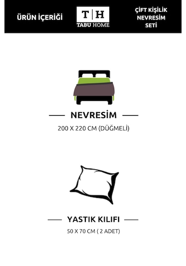 Tabu Home Ranforce Ayıcıklı Kalpli Çift Kişilik Nevresim Seti Krem