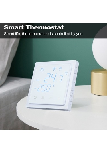 Novahub Oda Termostatı Akıllı 16a Isıtma Sıcaklık Kontrol 85-250v Beyaz Led Dokunmatik Ekranlı