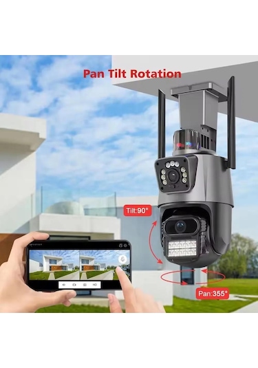 Laxsam Yeni Dış Mekan Ip Kamera Çift Lens Wifi Güvenlik Kamerası