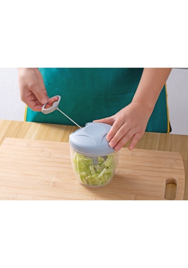 Döndür Sebze Kesici Kıyıcı Dilimleyici Meyve Sarımsak Basın Masif Peynir Kırıcı Pişirme Aksesuarları Mutfak Gadgets Aracı Mavi, 500ml Ahşap - Pudra