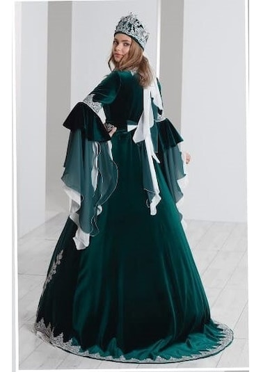 Ceyyiz Bindallı Kına Elbisesi 5 Parça 20-123 Yeşil