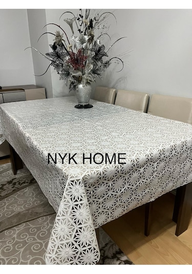 Hasır Desen Lüks Pvc Silinebilir Masa Örtüsü Tüm Renk Ve Ölçüler Krem