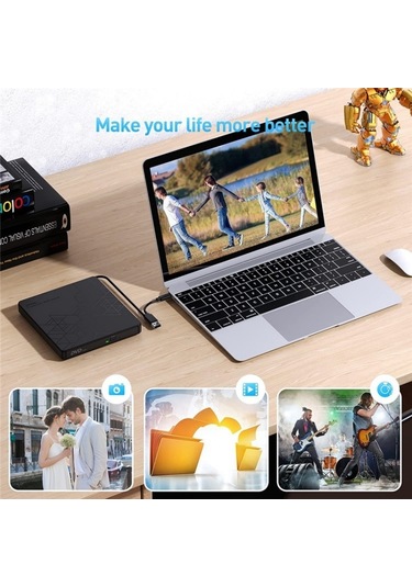 Sones Bt668 Okunabilir Tf / Sd Kart Usb Çok İşlevli Cd Disk Oynatıcı Harici Optik Sürücü Dvd Yazıcı